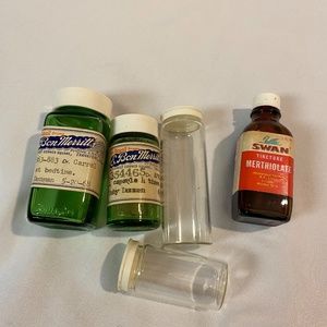 Antique glass medicine bottles